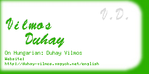 vilmos duhay business card